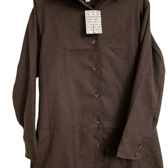 LuLaRoe Women’s Large Brown Abigail Button-Down Long Sleeve Flannel Gorpcore - Picture 2 of 16